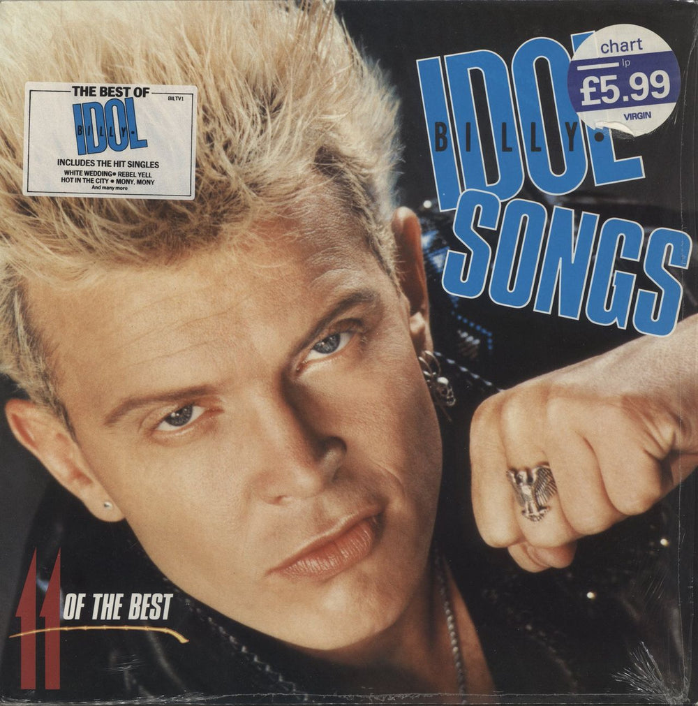 Billy Idol Idol Songs - Hype Stickered - Shrink UK vinyl LP album (LP record) BILTV1