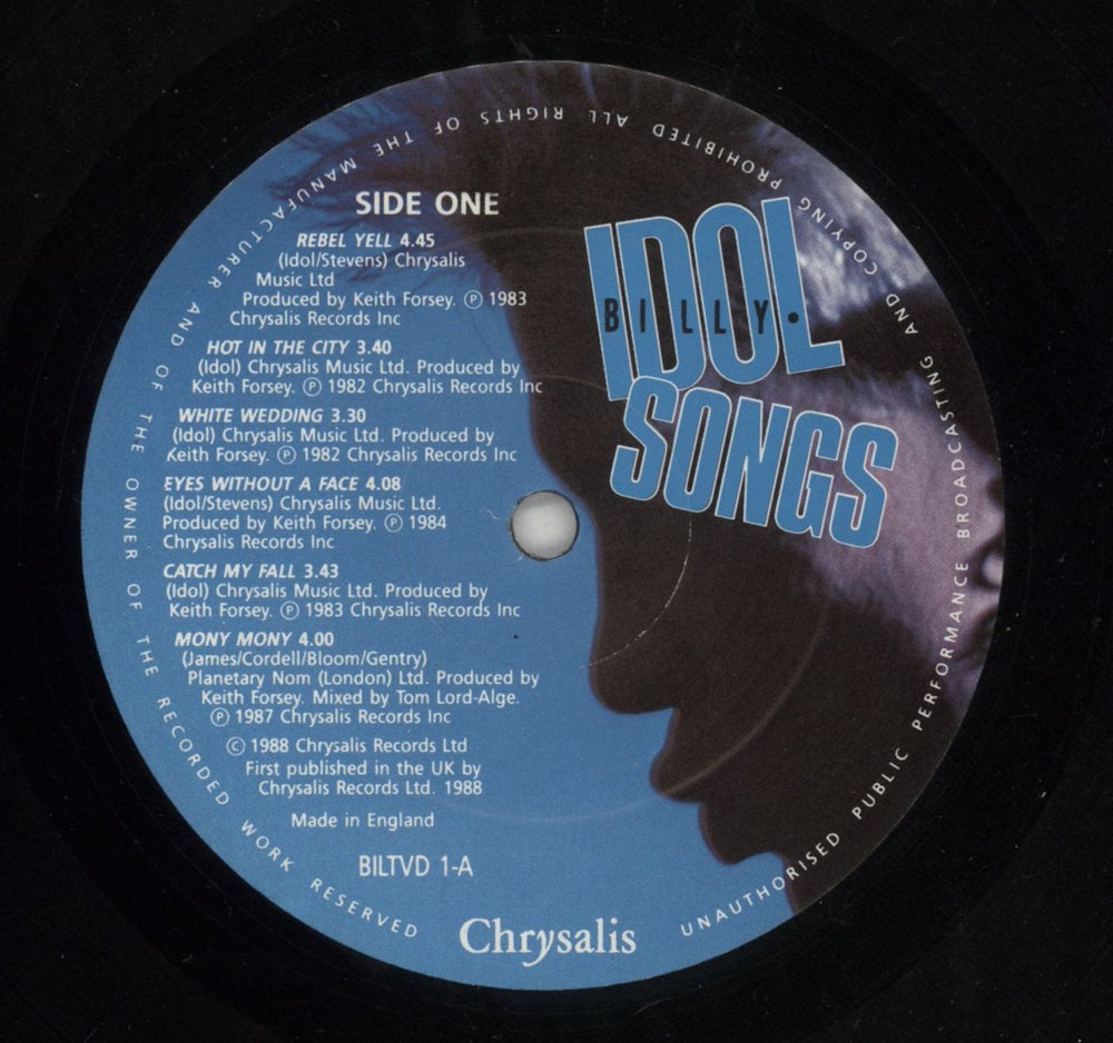 Billy Idol Idol Songs + Bonus Album UK 2-LP vinyl record set (Double LP Album) IDO2LID459916