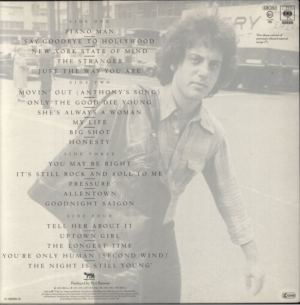 Billy Joel Greatest Hits Volume I & Volume II Dutch 2-LP vinyl record set (Double LP Album)