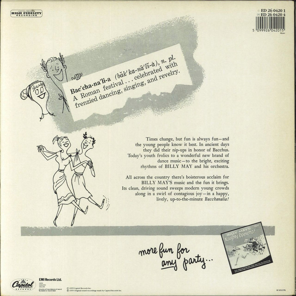 Billy May Bacchanalia! UK vinyl LP album (LP record)