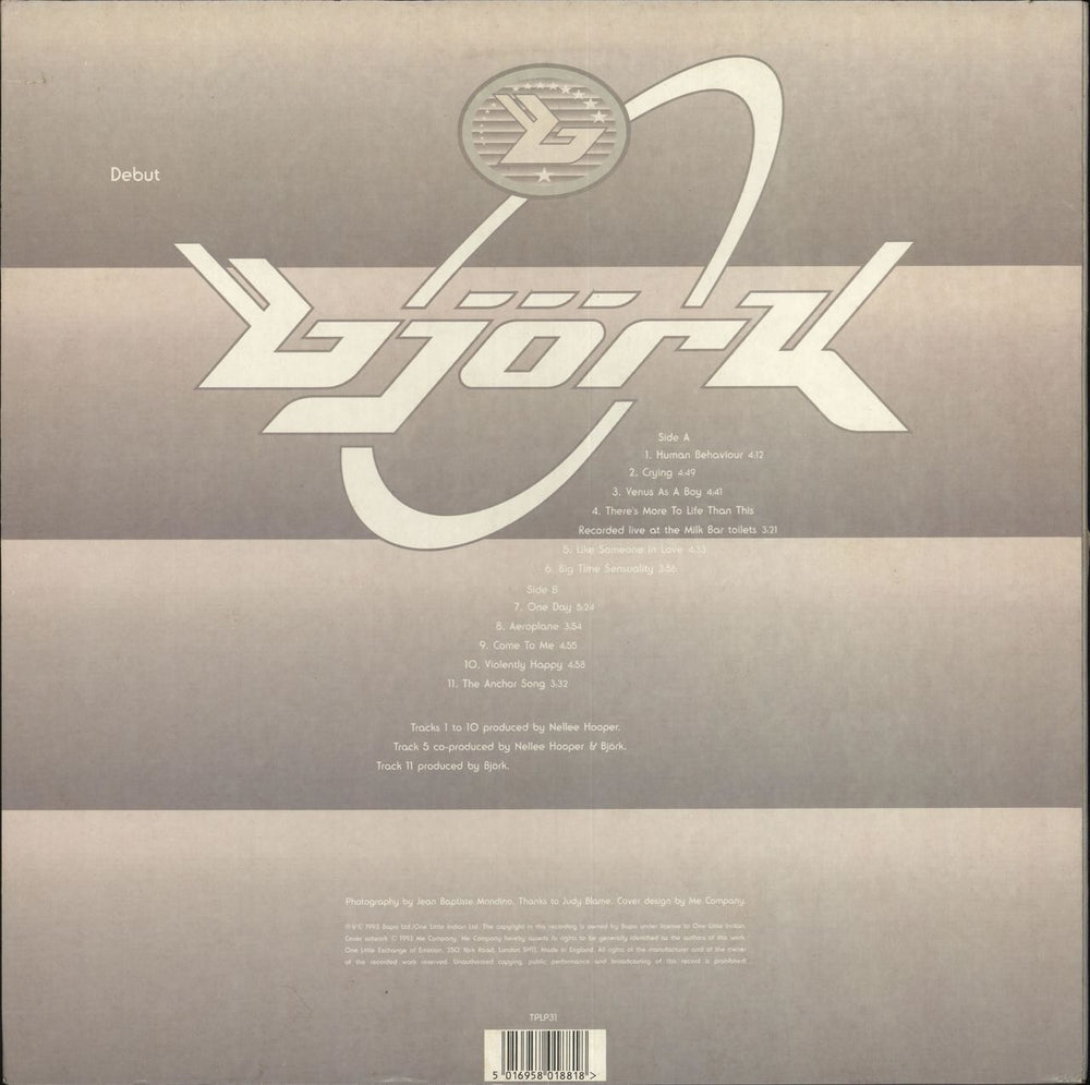 Björk Debut - EX UK vinyl LP album (LP record) 5016958018818