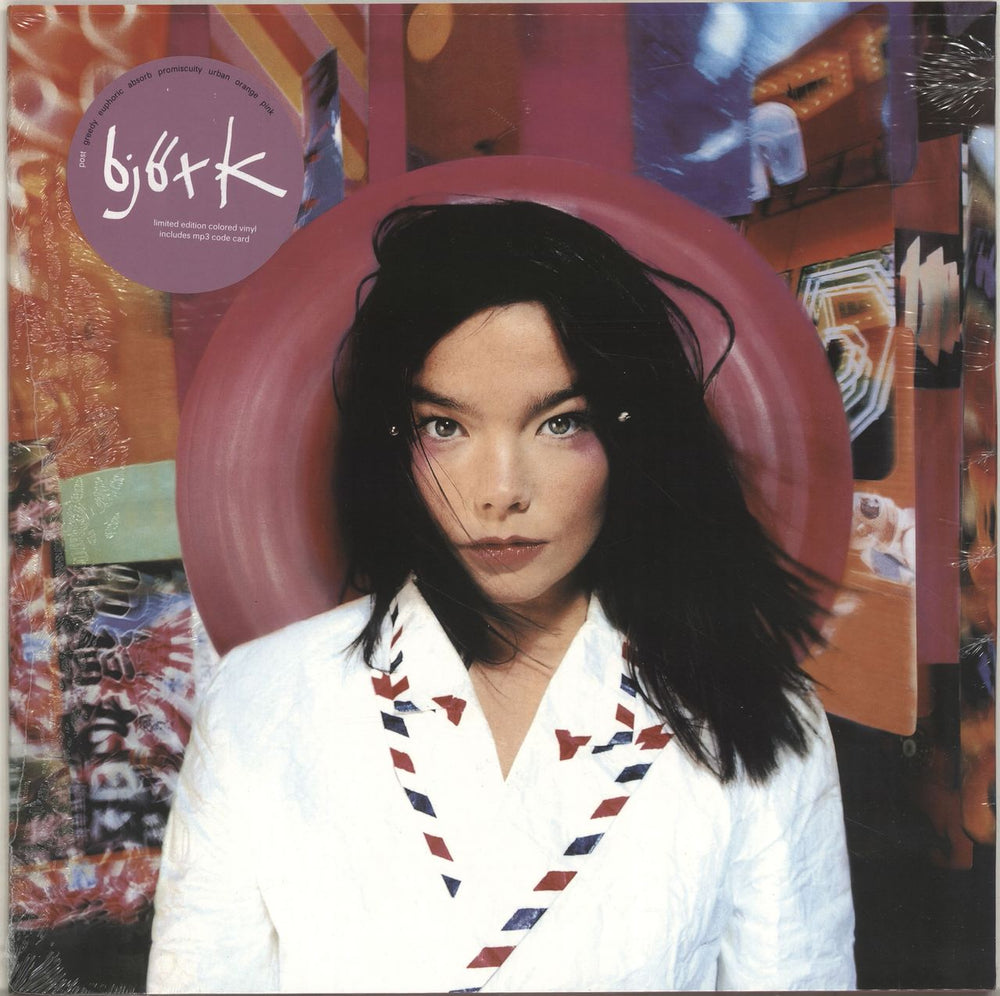 Björk Post - Pink Vinyl UK vinyl LP album (LP record) TPLP51LTD