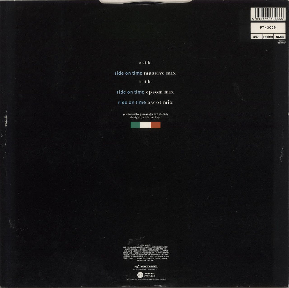 Black Box Ride On Time UK 12" vinyl single (12 inch record / Maxi-single) 5012394305666