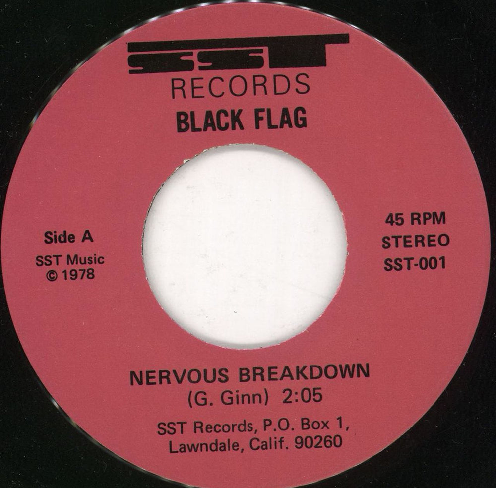Black Flag Nervous Breakdown - 5th US 7" vinyl single (7 inch record / 45) BD707NE724484