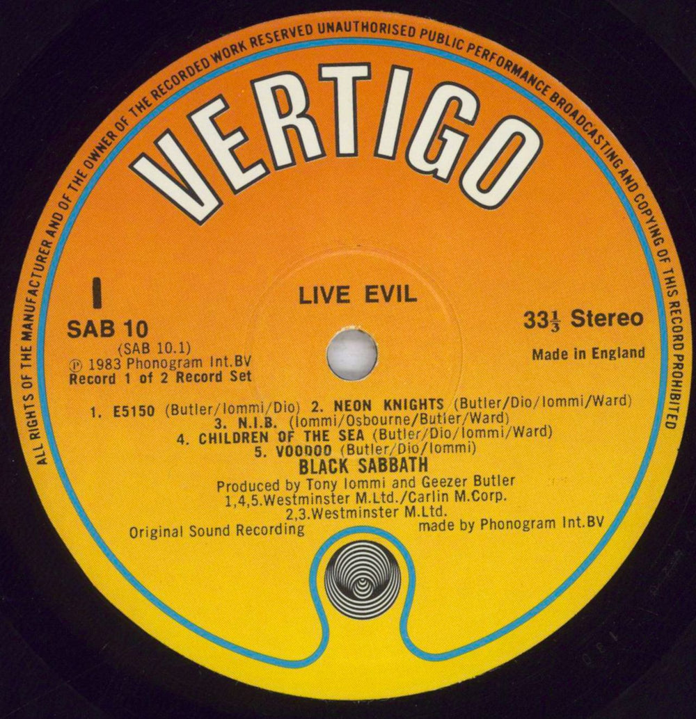 Black Sabbath Live Evil - VG UK 2-LP vinyl record set (Double LP Album) BLK2LLI832691
