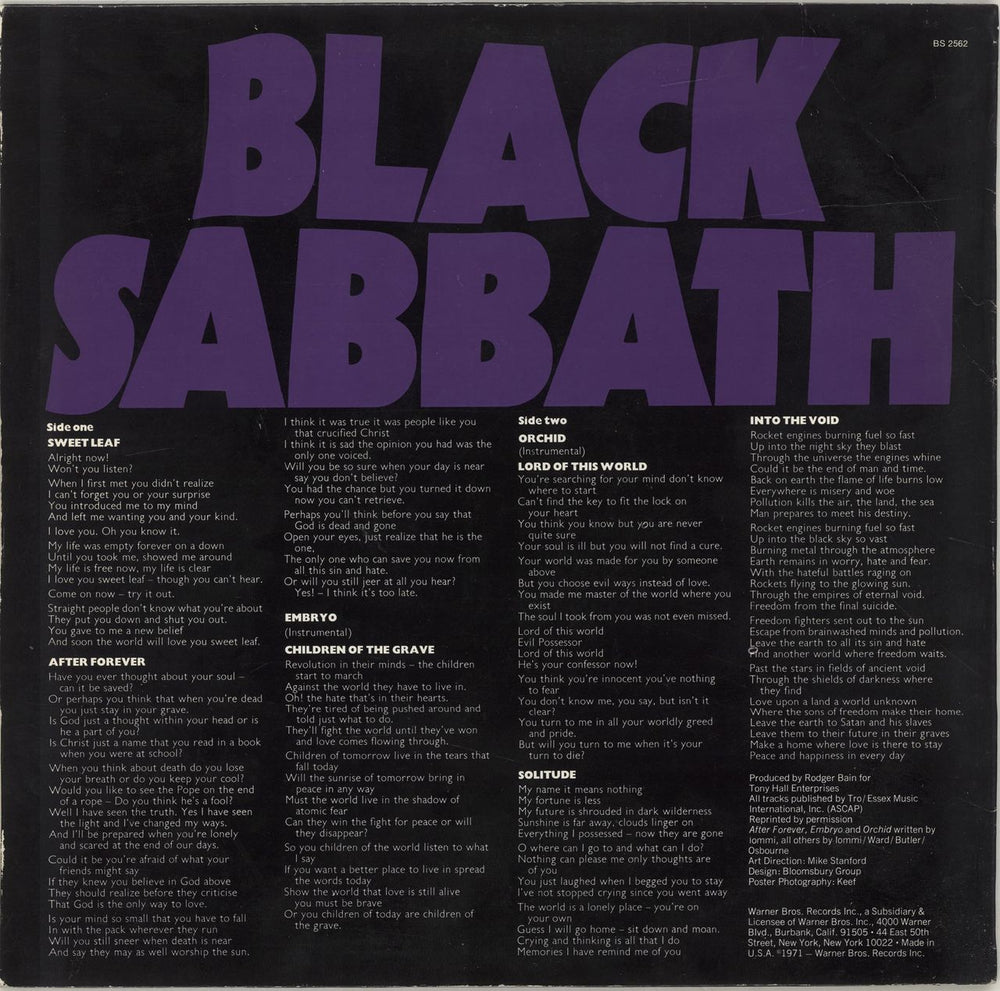 Black Sabbath Master Of Reality + Poster - Green Label US vinyl LP album (LP record) BLKLPMA111752