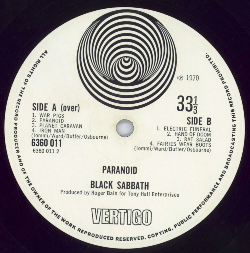 Black Sabbath Paranoid - 2nd - VG UK vinyl LP album (LP record) BLKLPPA629164