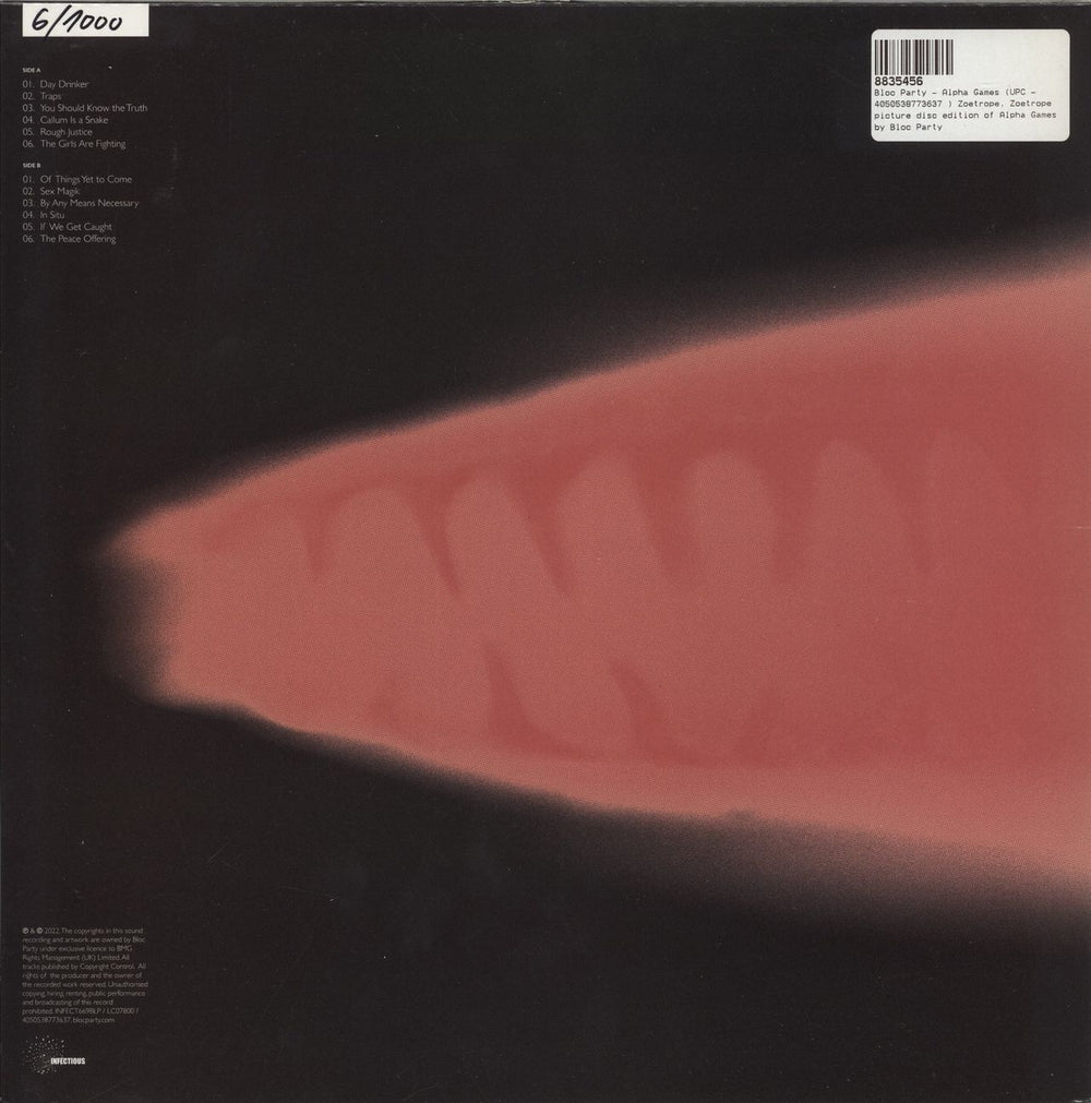 Bloc Party Alpha Games - Zoetrope - Low Number UK picture disc LP (vinyl picture disc album)