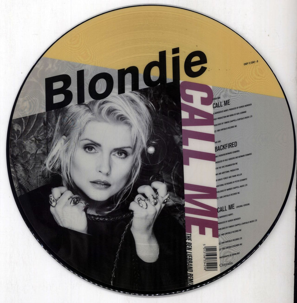 Blondie Call Me UK 12" vinyl picture disc (12 inch picture record) BLO2PCA20781