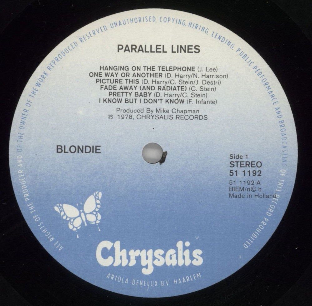 Blondie Parallel Lines Dutch vinyl LP album (LP record) BLOLPPA864658
