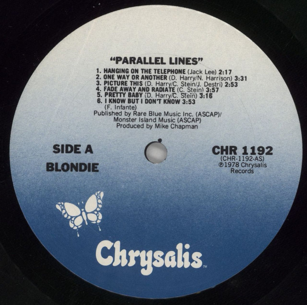 Blondie Parallel Lines US vinyl LP album (LP record) BLOLPPA861289