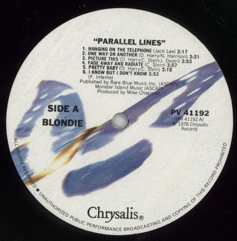 Blondie Parallel Lines US vinyl LP album (LP record) BLOLPPA862893