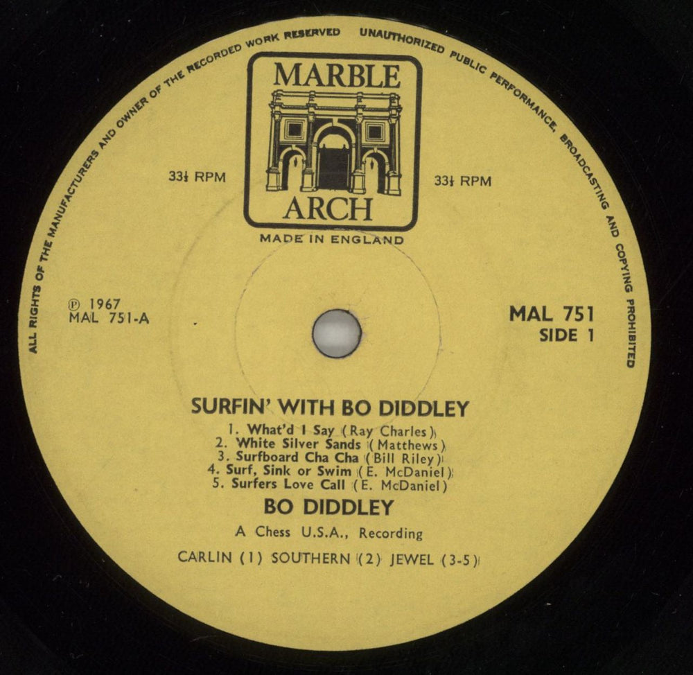 Bo Diddley Surfin' With Bo Diddley UK vinyl LP album (LP record) BODLPSU531938