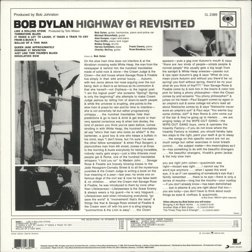 Bob Dylan Highway 61 Revisited - 180gm - EX UK vinyl LP album (LP record) 888751463011