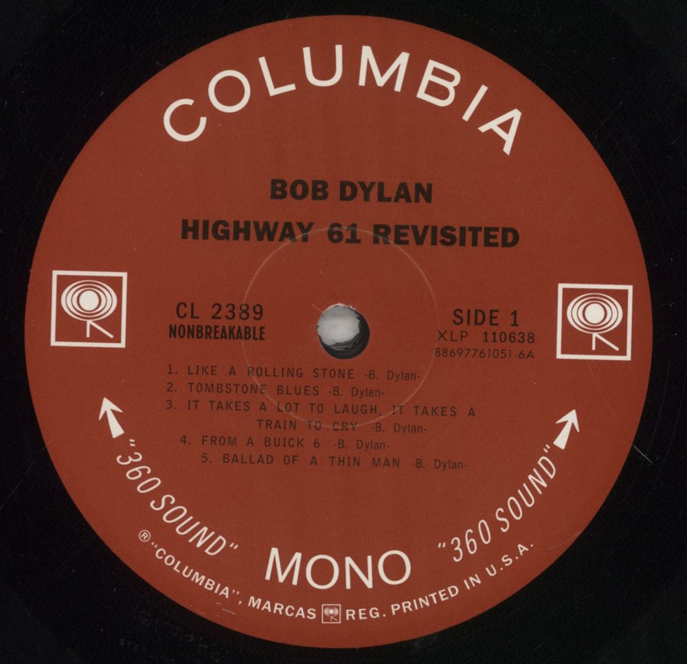 Bob Dylan Highway 61 Revisited - 180gm US vinyl LP album (LP record) DYLLPHI855455