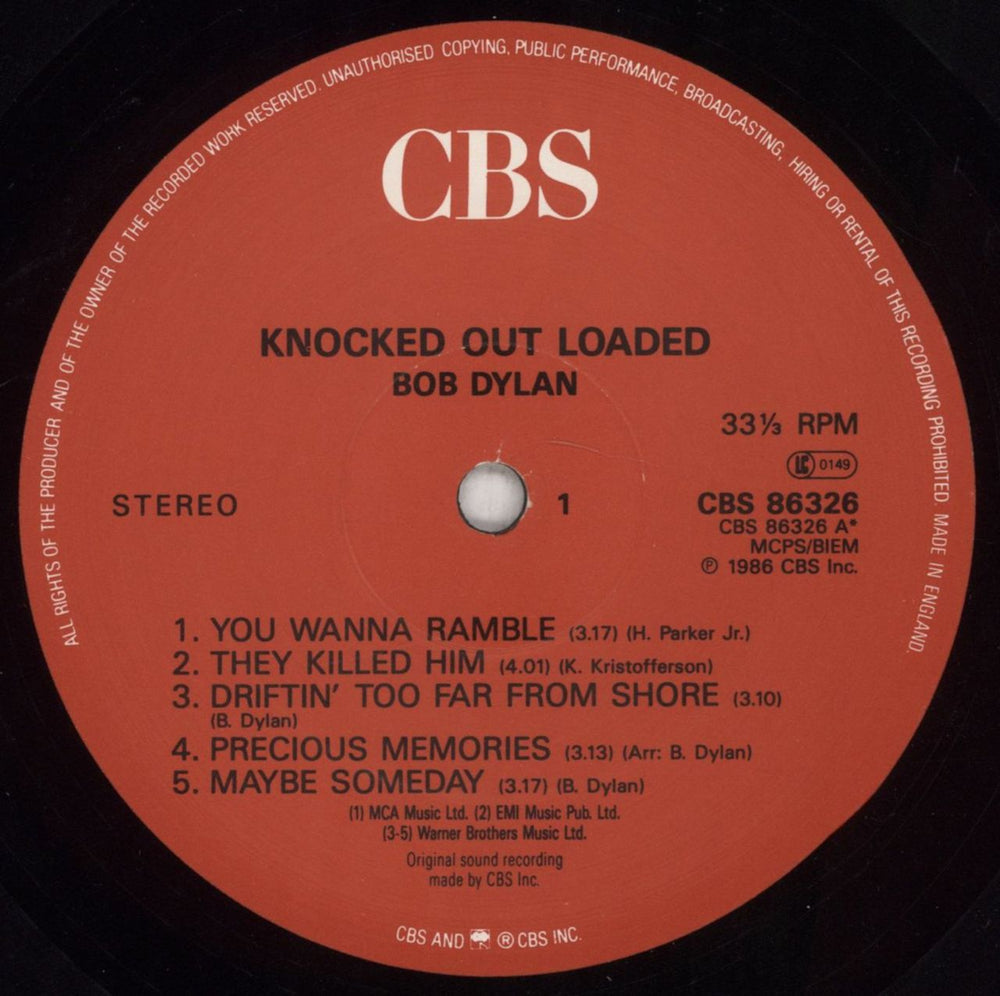 Bob Dylan Knocked Out Loaded UK vinyl LP album (LP record) DYLLPKN133110