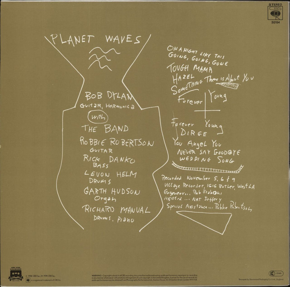 Bob Dylan Planet Waves - red label UK vinyl LP album (LP record)