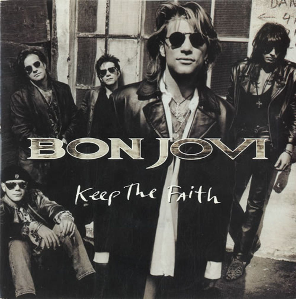 Bon Jovi Keep The Faith - Black Injection UK 7" vinyl single (7 inch record / 45) JOV8