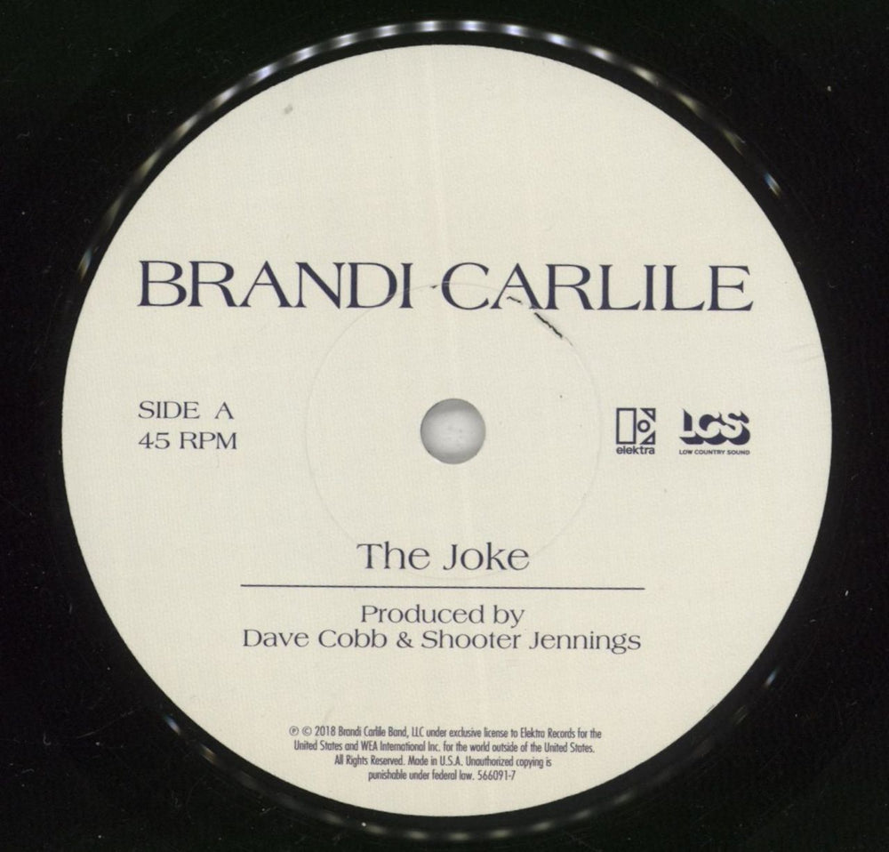 Brandi Carlile The Joke US 7" vinyl single (7 inch record / 45) 0BC07TH865690