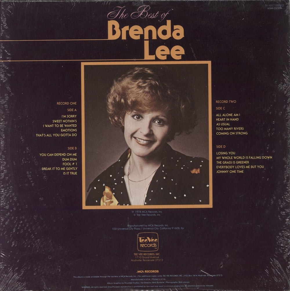 Brenda Lee The Best Of Brenda Lee US 2-LP vinyl record set (Double LP Album)