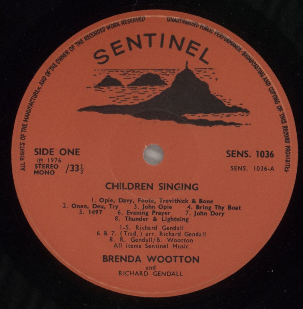 Brenda Wootton & Richard Gendall Children Singing UK vinyl LP album (LP record) E5ILPCH880651