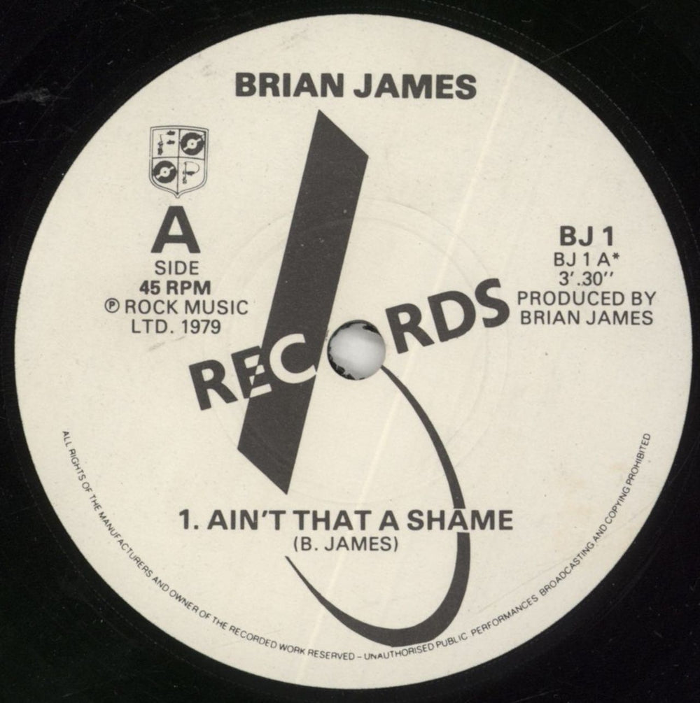 Brian James Ain't That A Shame UK 7" vinyl single (7 inch record / 45) BJE07AI413956