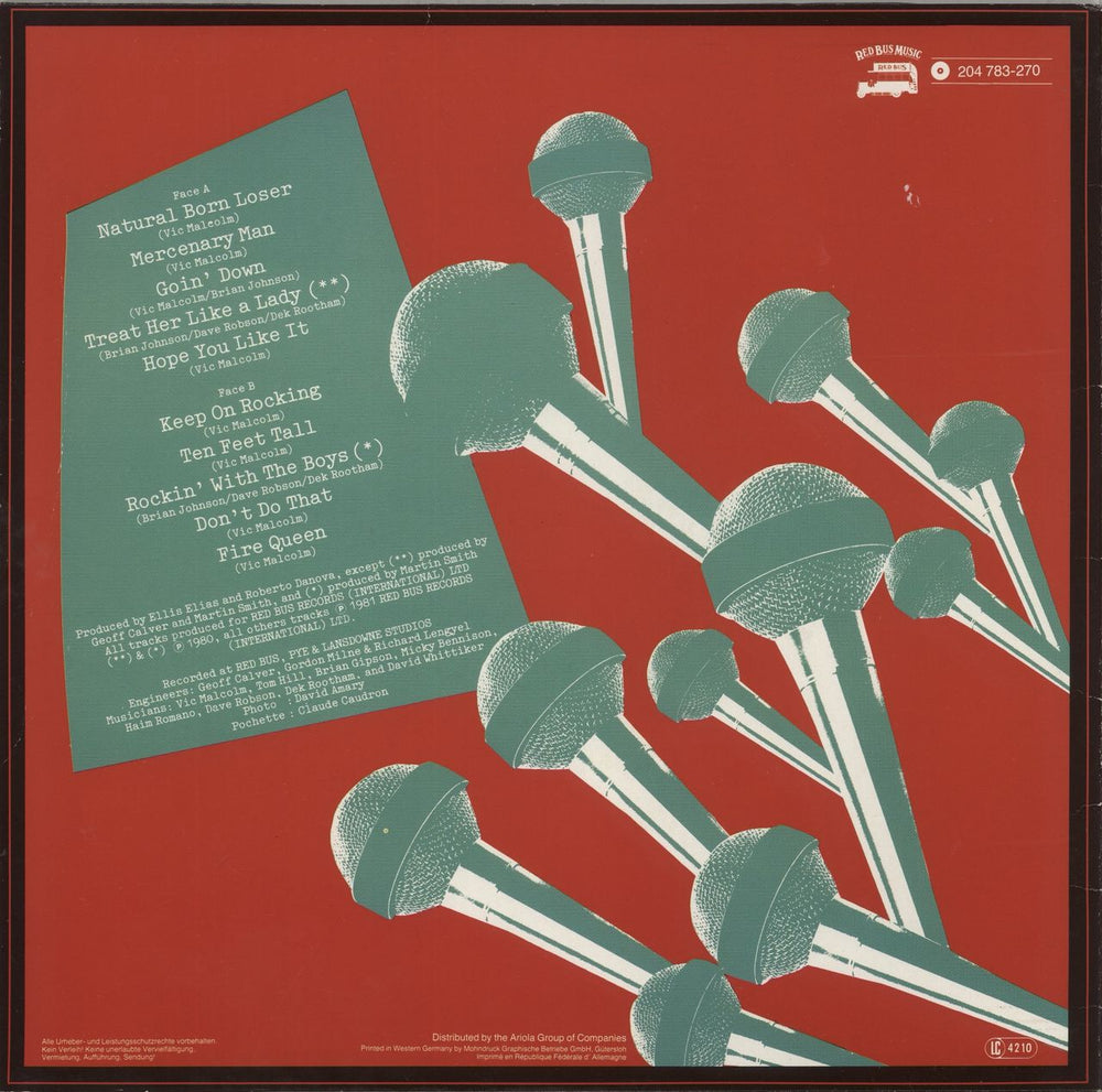 Brian Johnson Brian Johnson And Geordie German vinyl LP album (LP record)