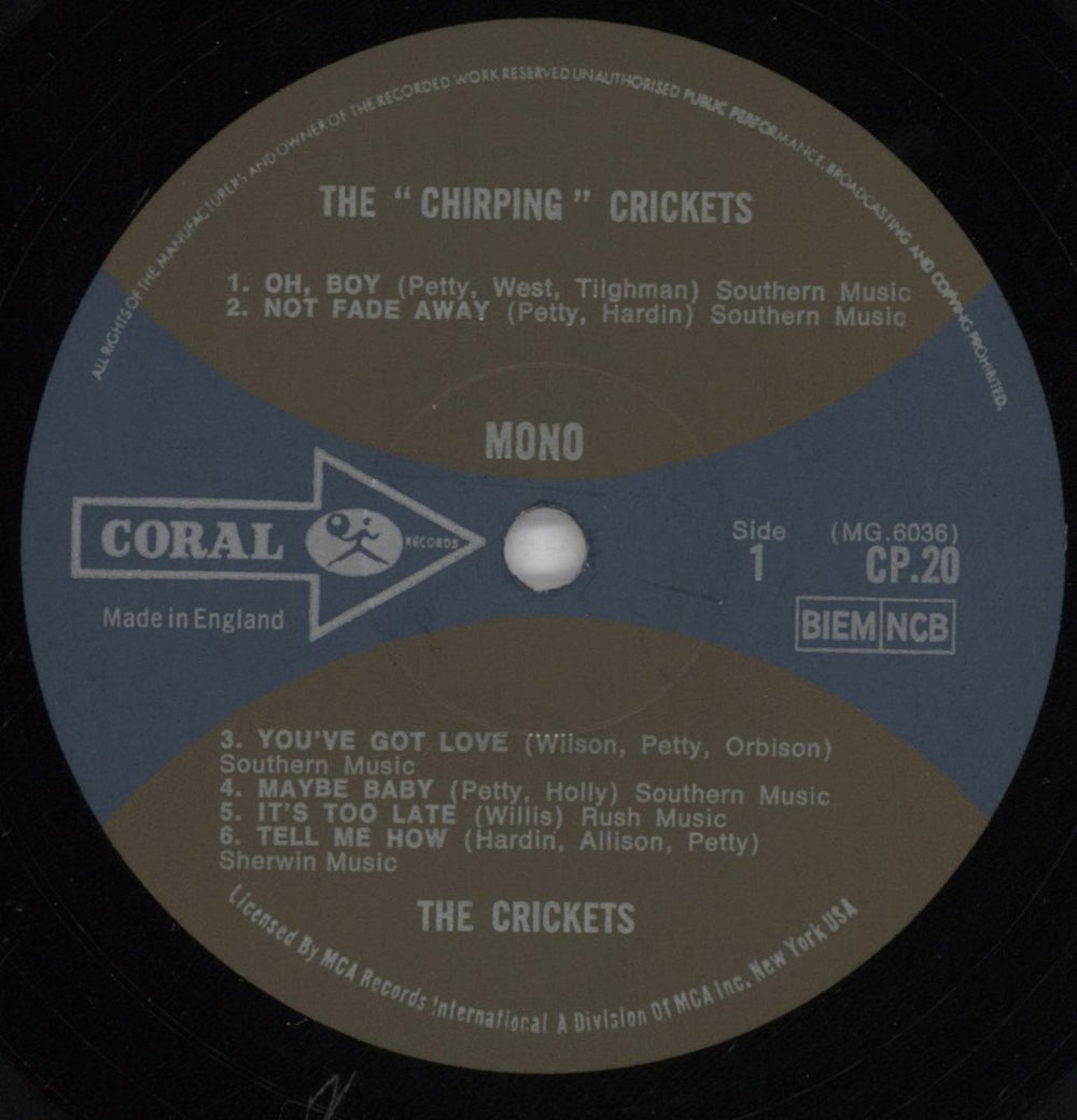 Buddy Holly The Chirping Crickets UK vinyl LP album (LP record) BDHLPTH434849