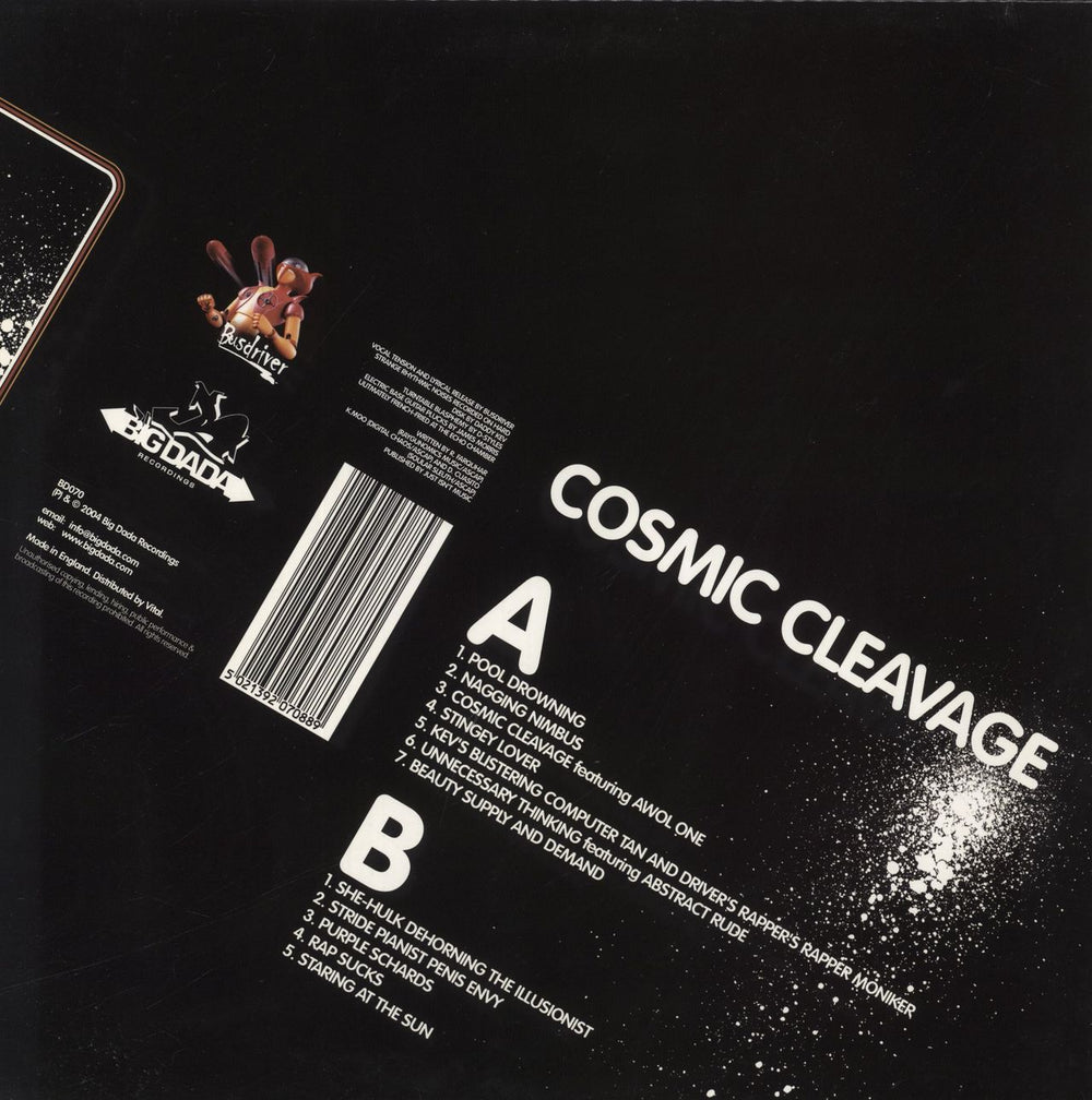 Busdriver Cosmic Cleavage UK vinyl LP album (LP record) 5021392070889