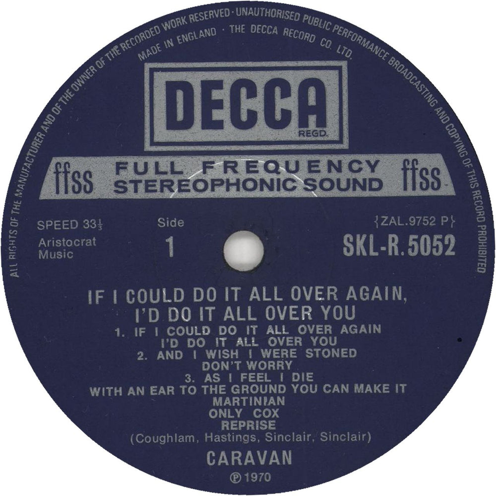 Caravan If I Could Do It All Over Again, I'd Do It All Over You UK vinyl LP album (LP record) CAVLPIF96014