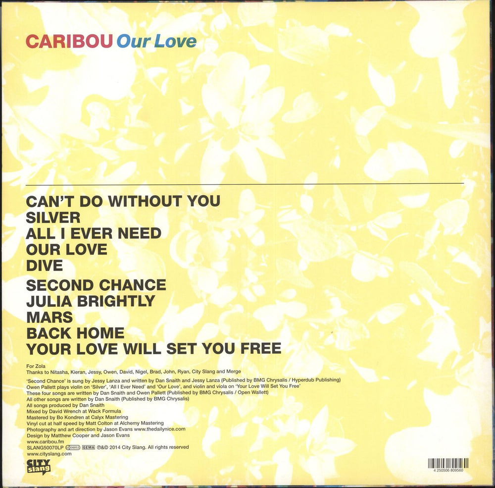 Caribou Our Love - 180gm Vinyl UK vinyl LP album (LP record) 4250506809560