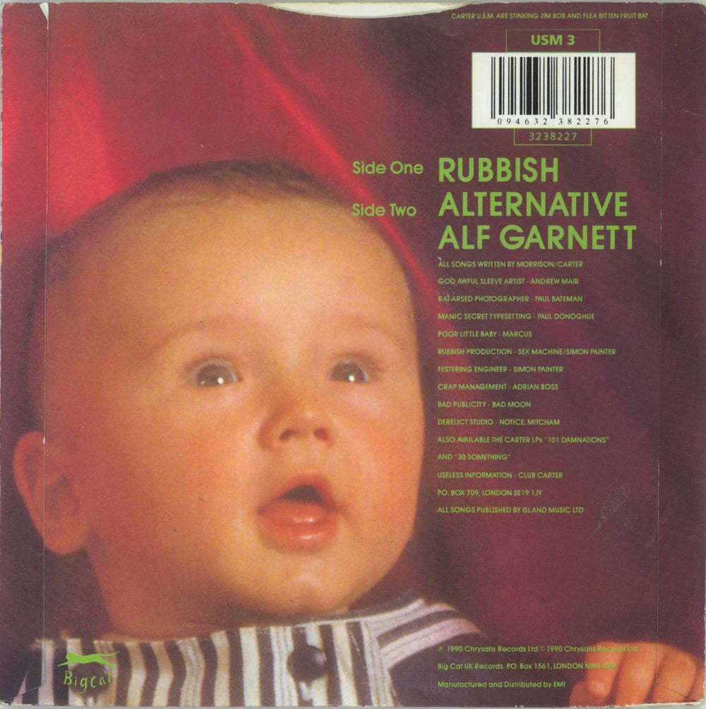 Carter USM Rubbish UK 7" vinyl single (7 inch record / 45) USM07RU315728