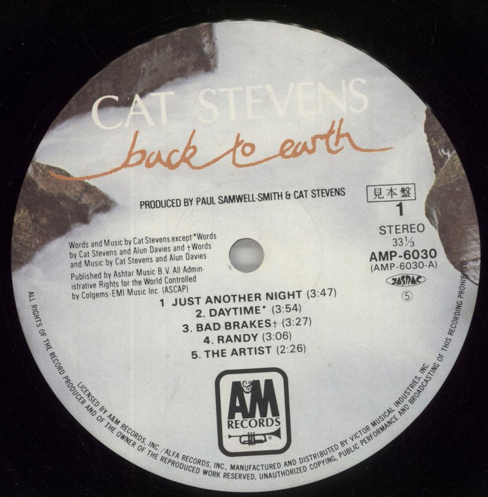 Cat Stevens Back To Earth Japanese Promo vinyl LP album (LP record) CTVLPBA861064
