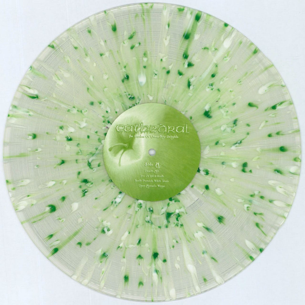 Cathedral The Garden Of Unearthly Delights - Clear & White & Green Splatter Vinyl + Opened Shrink UK 2-LP vinyl record set (Double LP Album) CD62LTH816621