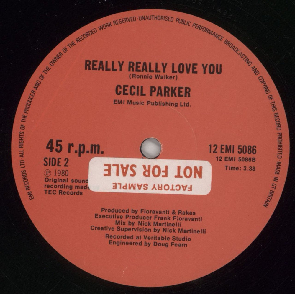 Cecil Parker Really Really Love You - Promo Stickered Label UK 12" vinyl single (12 inch record / Maxi-single) 12EMI5086