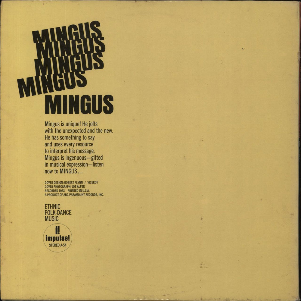 Charles Mingus Mingus, Mingus, Mingus, Mingus, Mingus US vinyl LP album (LP record)