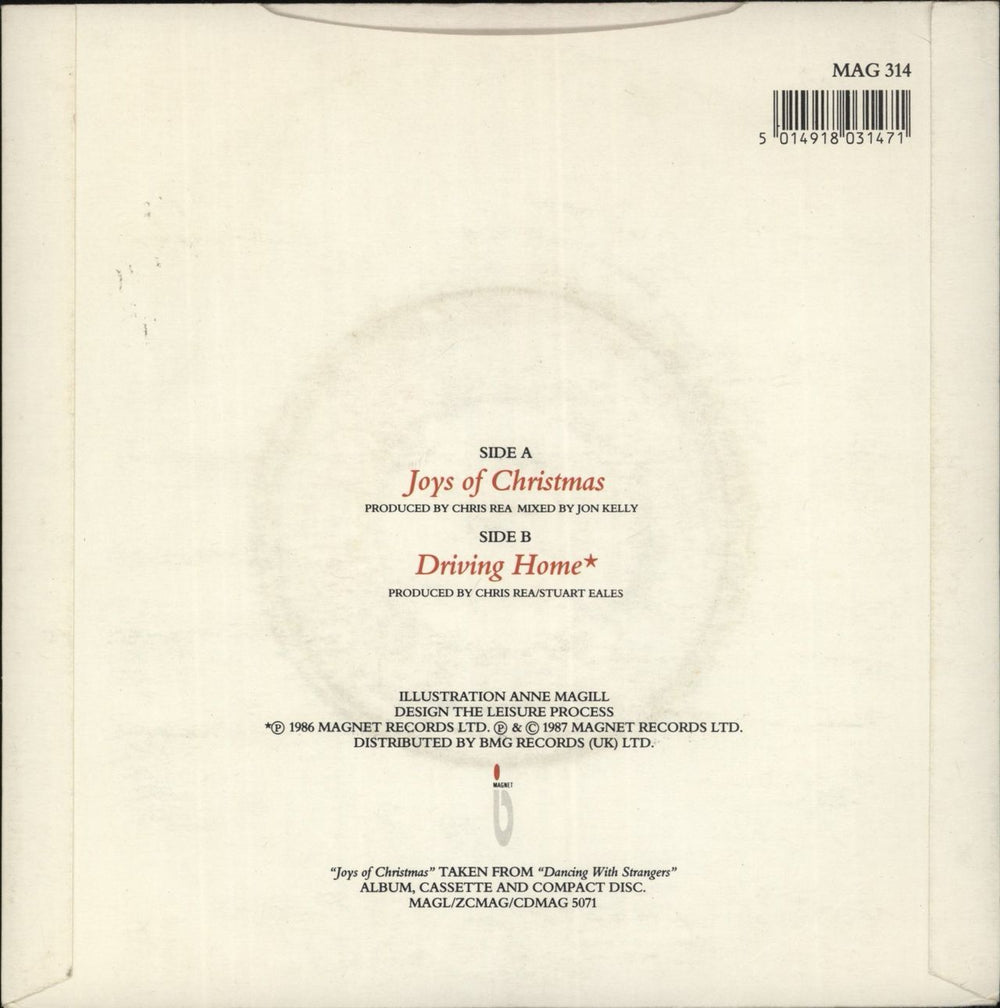 Chris Rea Joys Of Christmas UK 7" vinyl single (7 inch record / 45) 5014918031471