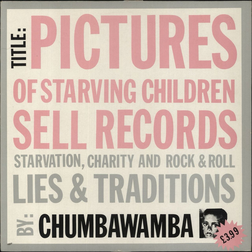 Chumbawamba Starvation, Charity And Rock & Roll UK vinyl LP album (LP record) PROP1