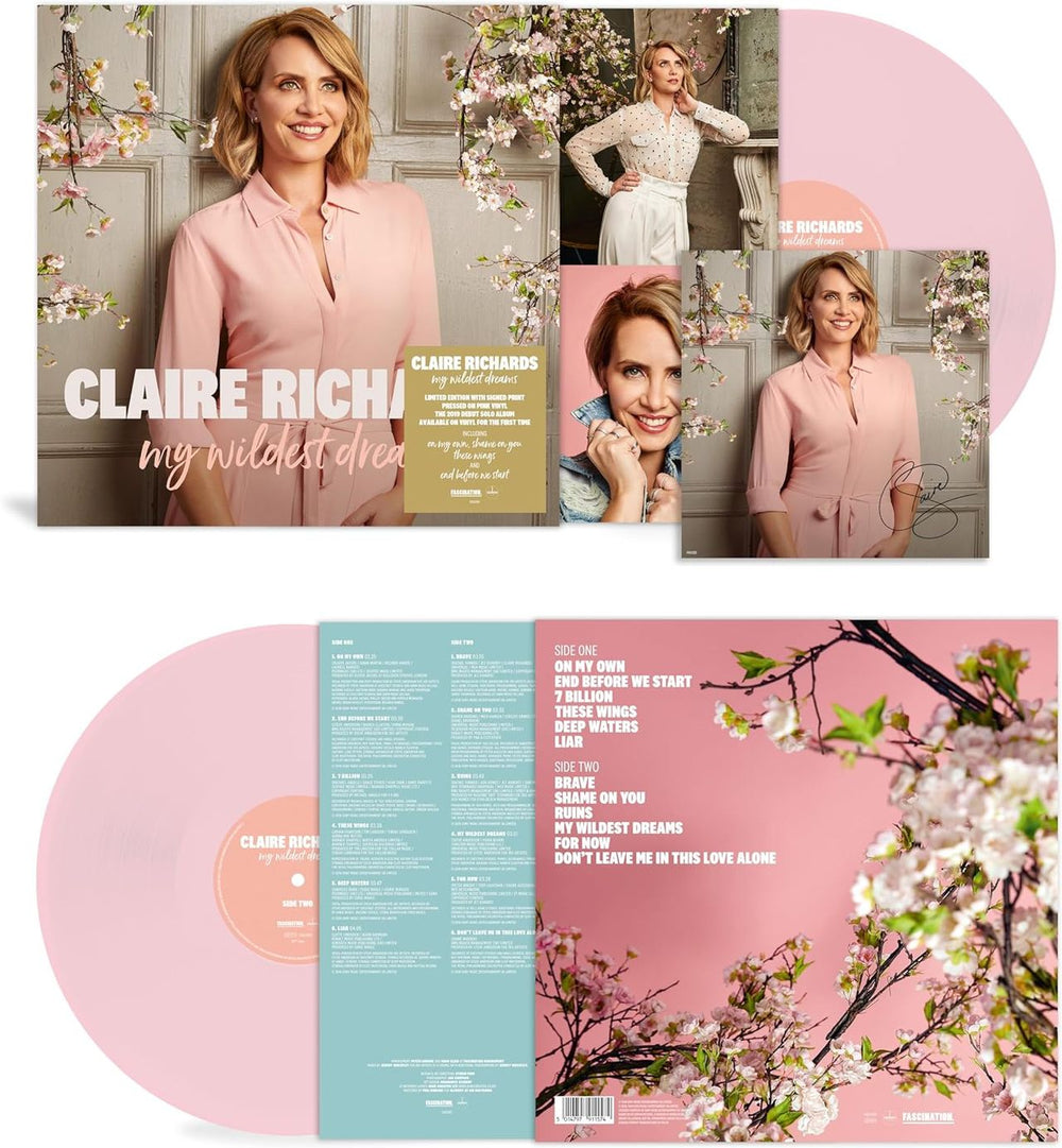 Claire Richards My Wildest Dreams - Pink Vinyl + Signed Print - Sealed UK vinyl LP album (LP record) 58DLPMY842789