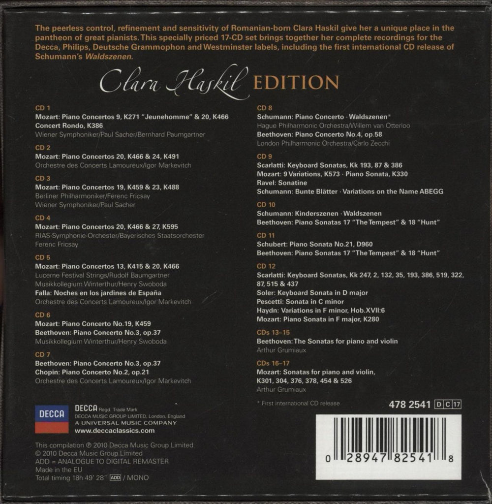 Clara Haskil Clara Haskil Edition UK CD Album Box Set