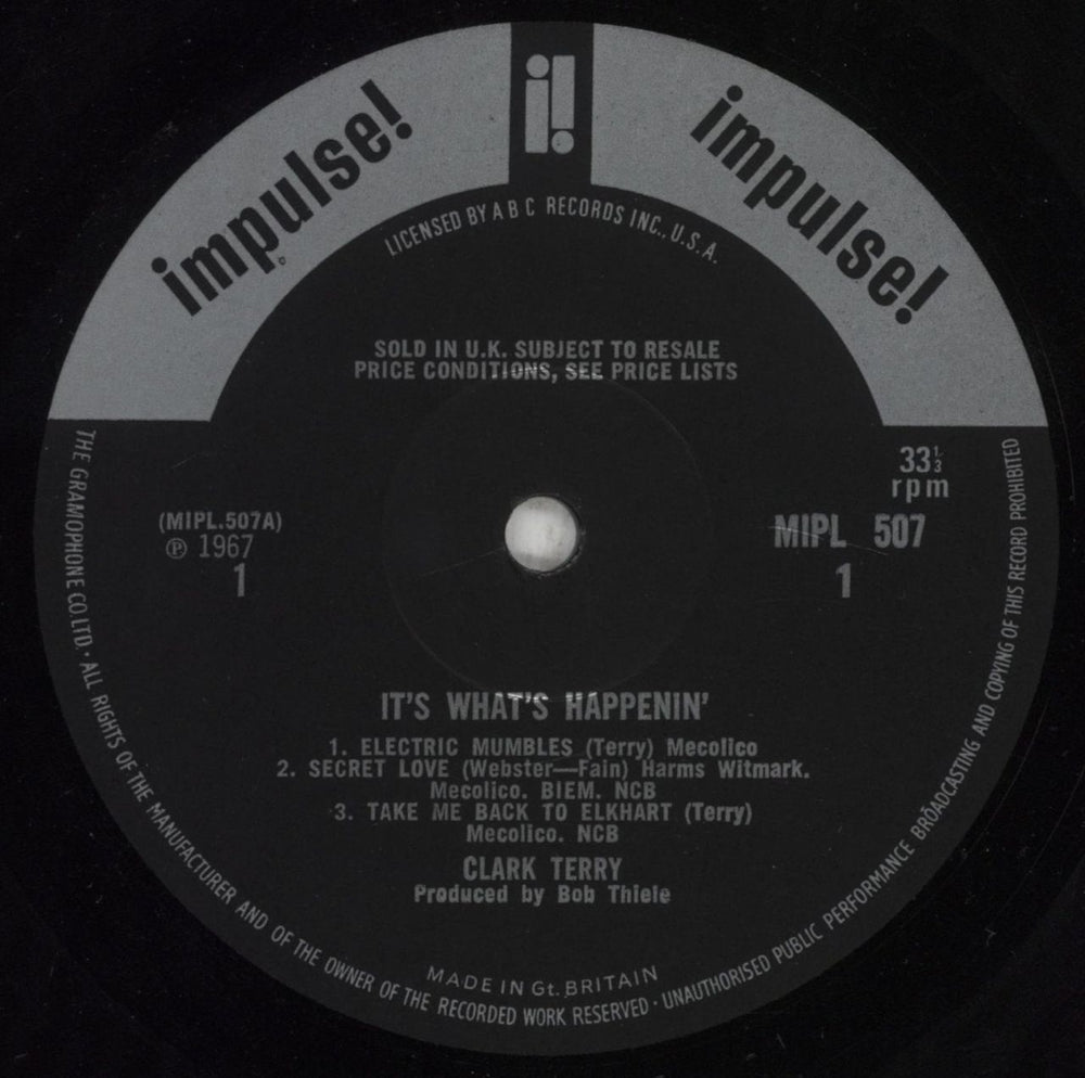 Clark Terry It's What's Happenin' UK vinyl LP album (LP record) CTILPIT851085
