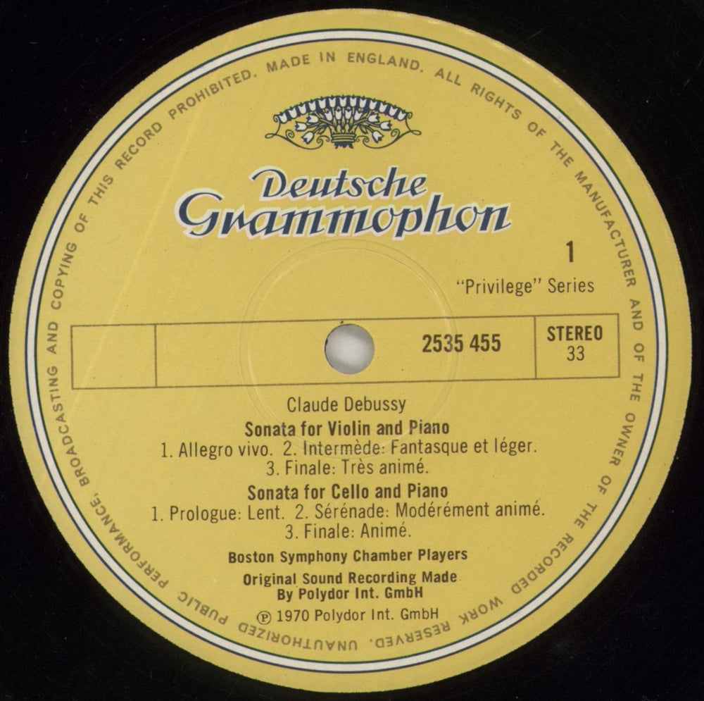 Claude Debussy Chamber Music UK vinyl LP album (LP record) DTJLPCH859801