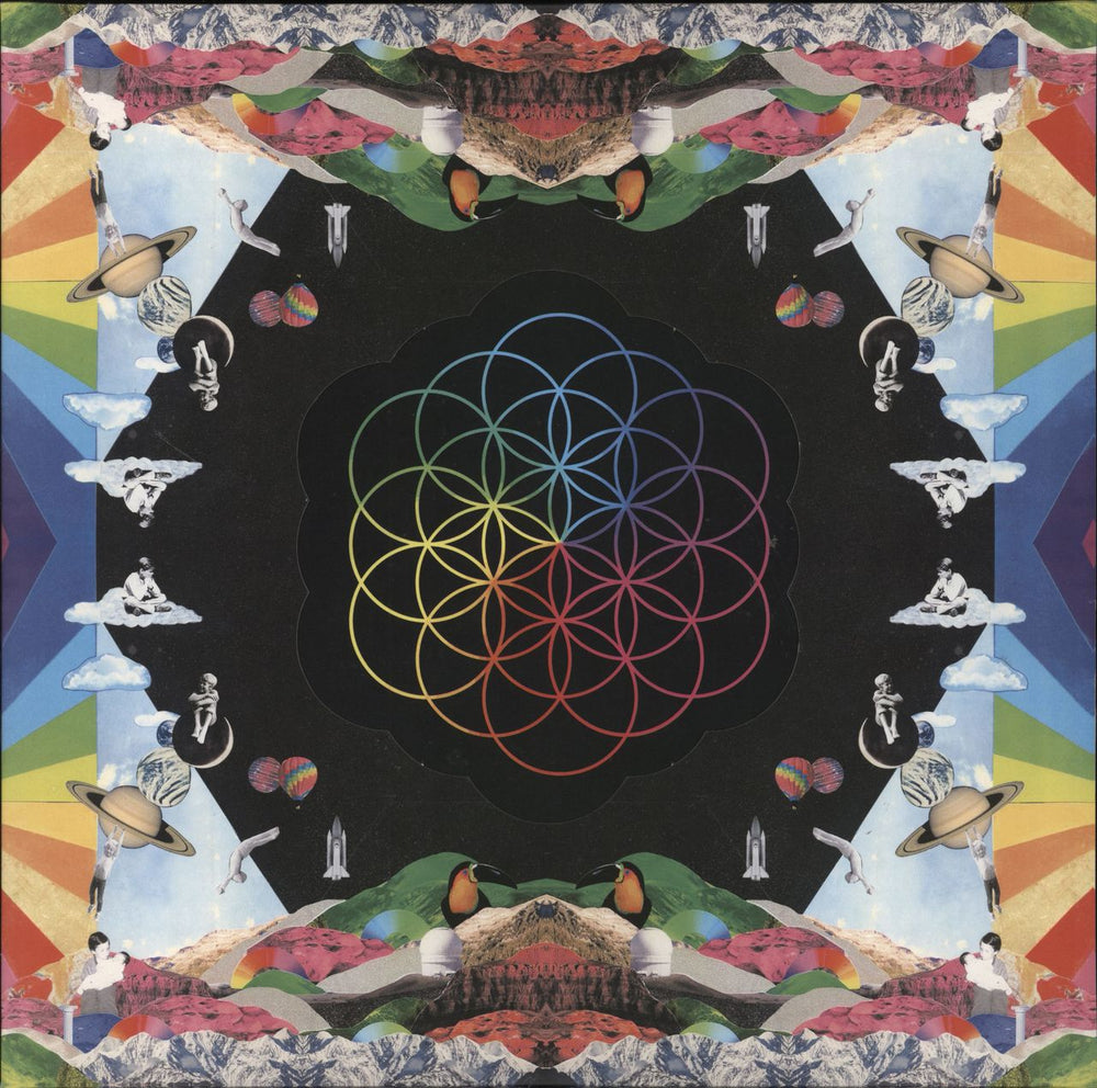 Coldplay A Head Full of Dreams - 180gm Pink Neon & Blue Vinyl UK 2-LP vinyl record set (Double LP Album) 0825646982158