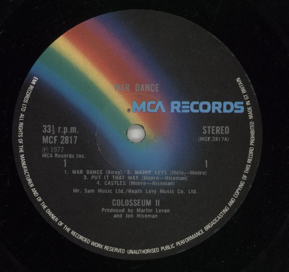 Colosseum II Wardance UK vinyl LP album (LP record) CLSLPWA547600