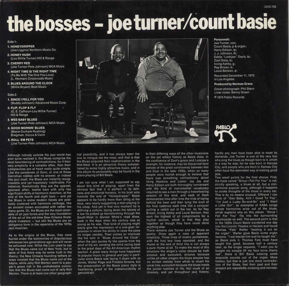 Count Basie The Bosses UK vinyl LP album (LP record)