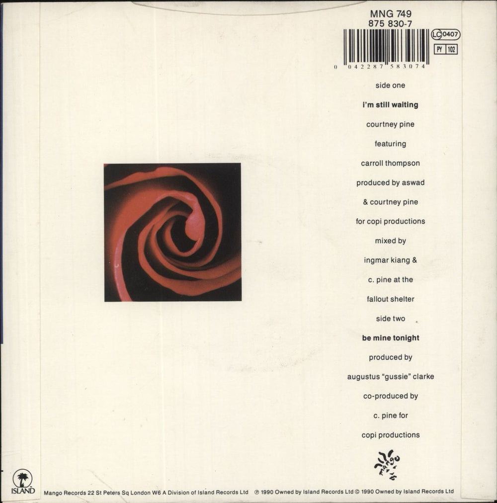 Courtney Pine I'm Still Waiting UK 7" vinyl single (7 inch record / 45) 042287583074