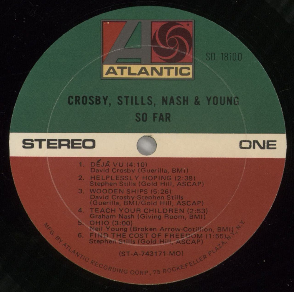 Crosby, Stills, Nash & Young So Far US vinyl LP album (LP record) CSNLPSO873441