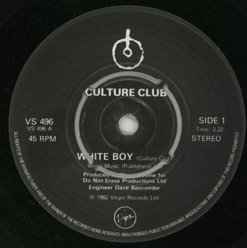 Culture Club White Boy UK 7" vinyl single (7 inch record / 45) CUL07WH105922
