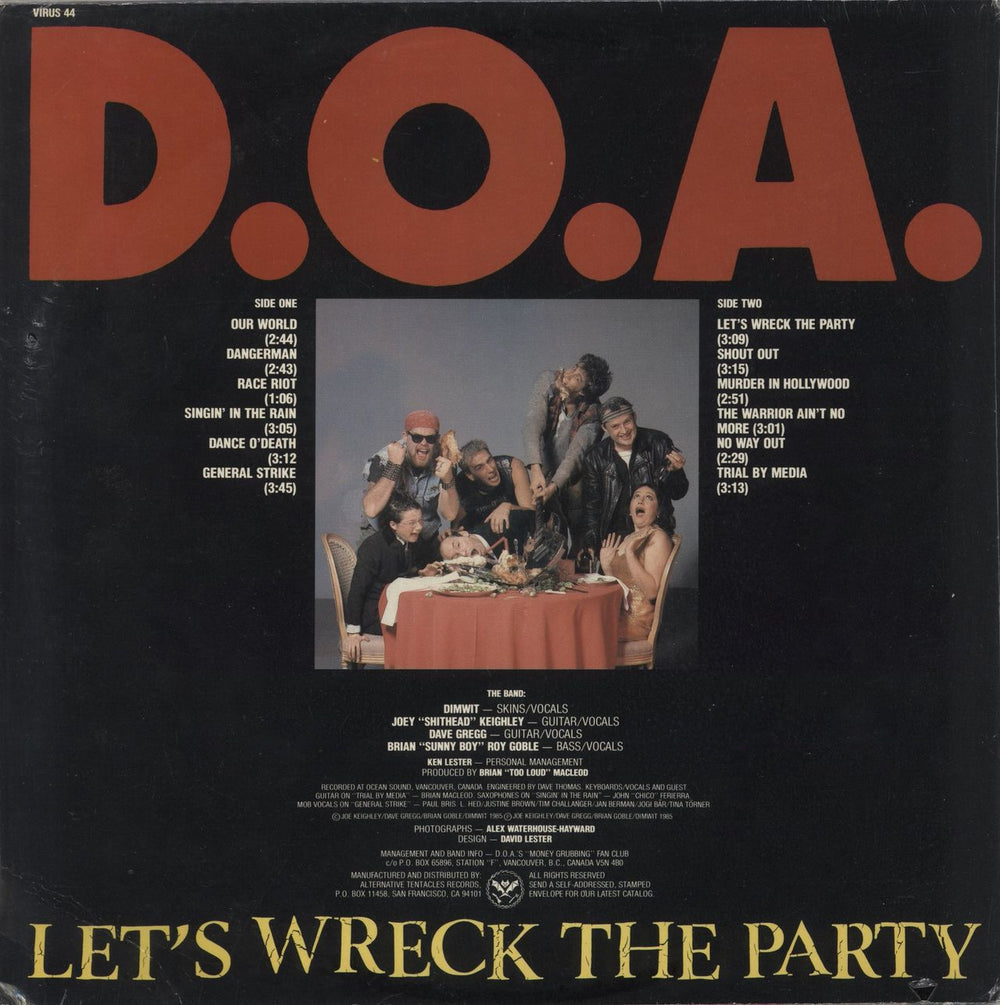 D.O.A. Let's Wreck The Party - Sealed US vinyl LP album (LP record)