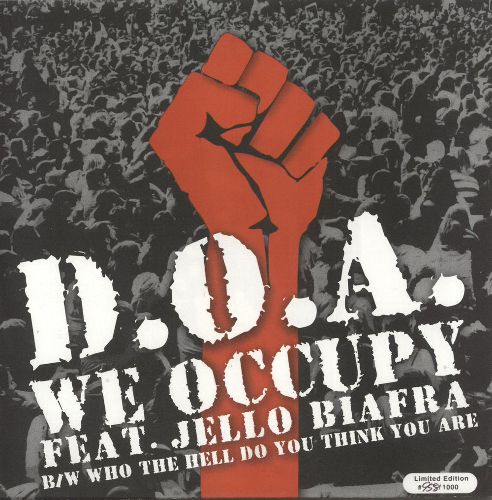 D.O.A. We Occupy US 7" vinyl single (7 inch record / 45) SDR0093
